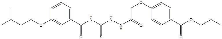 propyl 4-{2-[2-({[3-(isopentyloxy)benzoyl]amino}carbothioyl)hydrazino]-2-oxoethoxy}benzoate Structure