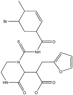 tetrahydro-2-furanylmethyl 2-(1-{[(3-bromo-4-methylbenzoyl)amino]carbothioyl}-3-oxo-2-piperazinyl)acetate Structure