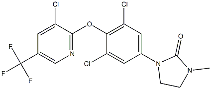 1-(3,5-dichloro-4-{[3-chloro-5-(trifluoromethyl)-2-pyridinyl]oxy}phenyl)-3-methyltetrahydro-2H-imidazol-2-one Structure