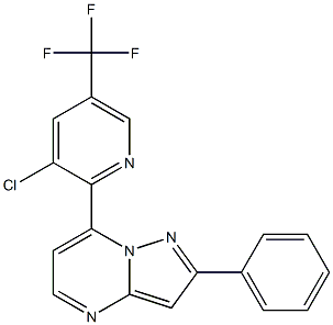 7-[3-chloro-5-(trifluoromethyl)-2-pyridinyl]-2-phenylpyrazolo[1,5-a]pyrimidine Structure