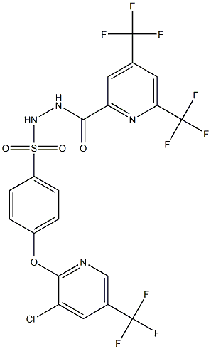 N'-{[4,6-bis(trifluoromethyl)-2-pyridinyl]carbonyl}-4-{[3-chloro-5-(trifluoromethyl)-2-pyridinyl]oxy}benzenesulfonohydrazide 구조식 이미지