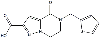 4-oxo-5-(2-thienylmethyl)-4,5,6,7-tetrahydropyrazolo[1,5-a]pyrazine-2-carboxylic acid 구조식 이미지