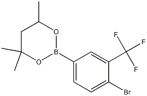 2-[4-Bromo-3-(trifluoromethyl)phenyl]-4,4,6-trimethyl-1,3,2-dioxaborinane 구조식 이미지
