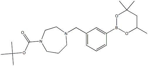 tert-Butyl 4-[3-(4,4,6-trimethyl-1,3,2-dioxaborinan-2-yl)benzyl]-1,4-diazepane-1-carboxylate 구조식 이미지