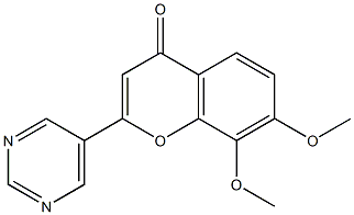 7,8-dimethoxy-2-(pyrimidin-5-yl)-4H-chromen-4-one Structure