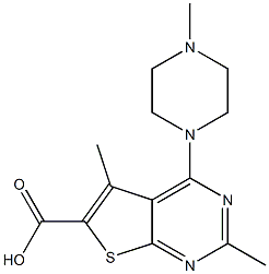 2,5-dimethyl-4-(4-methylpiperazin-1-yl)thieno[2,3-d]pyrimidine-6-carboxylic acid 구조식 이미지