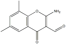 2-amino-6,8-dimethyl-4-oxo-4H-chromene-3-carbaldehyde 구조식 이미지
