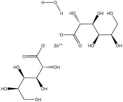D-Gluconic acid, zinc salt hydrate 구조식 이미지