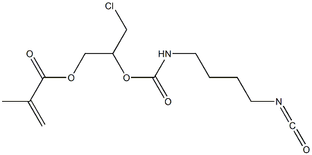 Methacrylic acid 3-chloro-2-[4-isocyanatobutylcarbamoyloxy]propyl ester 구조식 이미지