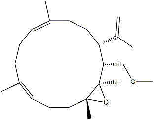 (1R,2R,3R,6E,10E,14S)-1-(Methoxymethyl)-2,3-epoxy-14-(1-methylethenyl)-3,7,11-trimethylcyclotetradeca-6,10-diene 구조식 이미지