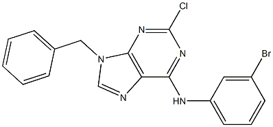 9-Benzyl-2-chloro-6-(3-bromophenylamino)-9H-purine Structure