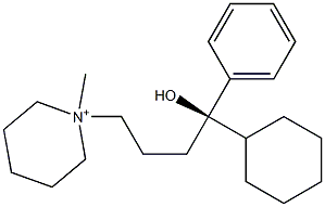 1-[(R)-4-Hydroxy-4-cyclohexyl-4-phenylbutyl]-1-methylpiperidinium 구조식 이미지