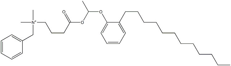 N,N-Dimethyl-N-benzyl-N-[3-[[1-(2-dodecylphenyloxy)ethyl]oxycarbonyl]propyl]aminium Structure