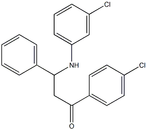 1-(4-Chlorophenyl)-3-(phenyl)-3-[(3-chlorophenyl)amino]propan-1-one 구조식 이미지