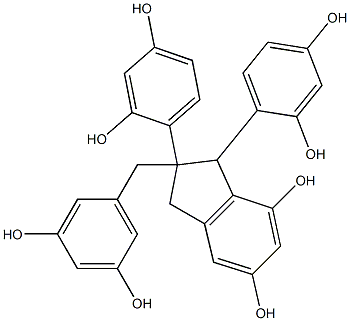 2,3-Bis(2,4-dihydroxyphenyl)-2-[(3,5-dihydroxyphenyl)methyl]-2,3-dihydro-1H-indene-4,6-diol 구조식 이미지