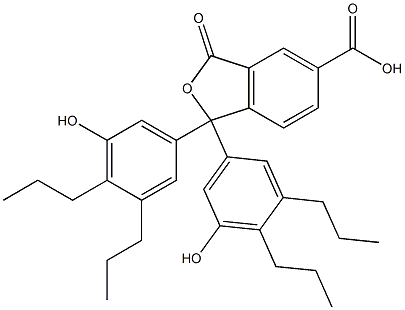 1,3-Dihydro-1,1-bis(5-hydroxy-3,4-dipropylphenyl)-3-oxoisobenzofuran-5-carboxylic acid Structure