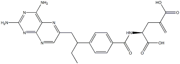 (2S)-2-[4-[1-Ethyl-2-(2,4-diamino-6-pteridinyl)ethyl]benzoylamino]-4-methyleneglutaric acid Structure