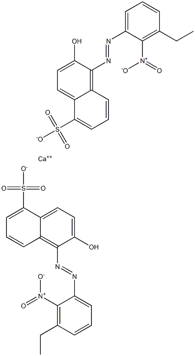 Bis[1-[(3-ethyl-2-nitrophenyl)azo]-2-hydroxy-5-naphthalenesulfonic acid]calcium salt 구조식 이미지