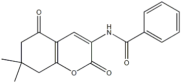 N-(7,7-Dimethyl-2,5-dioxo-5,6,7,8-tetrahydro-2H-1-benzopyran-3-yl)benzamide 구조식 이미지