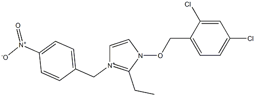 1-(2,4-Dichlorobenzyloxy)-2-ethyl-3-(4-nitrobenzyl)-1H-imidazol-3-ium Structure