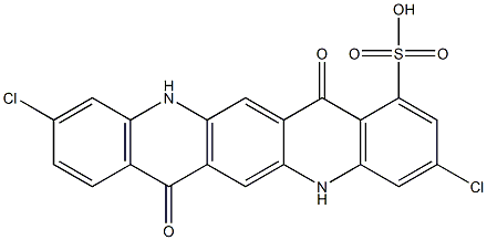 3,10-Dichloro-5,7,12,14-tetrahydro-7,14-dioxoquino[2,3-b]acridine-1-sulfonic acid 구조식 이미지