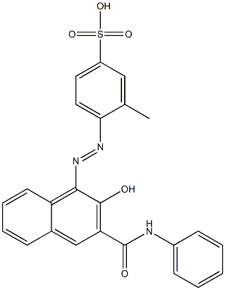 4-(2-Hydroxy-3-phenylcarbamoyl-1-naphtylazo)-3-methyl-1-benzenesulfonic acid 구조식 이미지