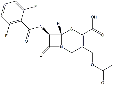 (7R)-7-[(2,6-Difluorobenzoyl)amino]-3-(acetoxymethyl)cepham-3-ene-4-carboxylic acid 구조식 이미지