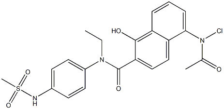 5-Chloroacetylamino-N-ethyl-1-hydroxy-N-[4-(methylsulfonylamino)phenyl]-2-naphthalenecarboxamide 구조식 이미지