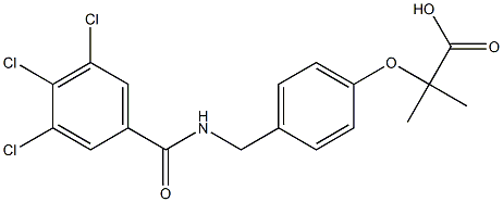 2-[4-(3,4,5-Trichlorobenzoylaminomethyl)phenoxy]-2-methylpropionic acid Structure