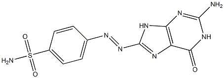 4-[[(2-Amino-6,9-dihydro-6-oxo-1H-purin)-8-yl]azo]benzenesulfonamide 구조식 이미지