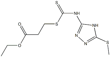 N-(5-Methylthio-4H-1,2,4-triazol-3-yl)dithiocarbamic acid 2-ethoxycarbonylethyl ester 구조식 이미지