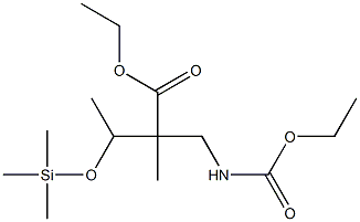2-Methyl-2-[1-(trimethylsilyloxy)ethyl]-3-(ethoxycarbonylamino)propionic acid ethyl ester 구조식 이미지