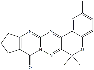 2,6,6-Trimethyl-10,11-dihydro-6H,8H-7,7a,12,13-tetraaza-5-oxa-9H-benzo[a]cyclopent[i]anthracen-8-one 구조식 이미지