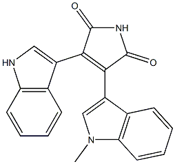 3-(1-Methyl-1H-indole-3-yl)-4-(1H-indole-3-yl)-3-pyrroline-2,5-dione 구조식 이미지