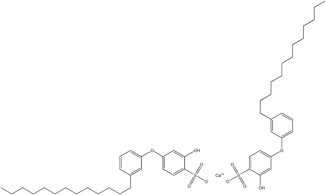 Bis(3-hydroxy-3'-tridecyl[oxybisbenzene]-4-sulfonic acid)calcium salt 구조식 이미지