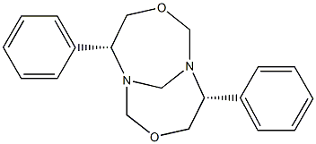 (5R,10R)-5,10-Diphenyl-3,8-dioxa-1,6-diazabicyclo[4.4.1]undecane 구조식 이미지