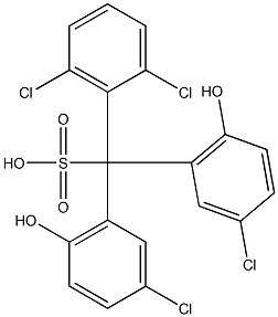 (2,6-Dichlorophenyl)bis(3-chloro-6-hydroxyphenyl)methanesulfonic acid 구조식 이미지
