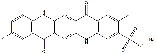 5,7,12,14-Tetrahydro-2,9-dimethyl-7,14-dioxoquino[2,3-b]acridine-3-sulfonic acid sodium salt 구조식 이미지