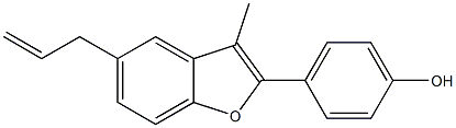 4-[3-Methyl-5-(2-propenyl)benzofuran-2-yl]phenol 구조식 이미지