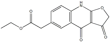 2,3,4,9-Tetrahydro-3,4-dioxofuro[2,3-b]quinoline-6-acetic acid ethyl ester 구조식 이미지
