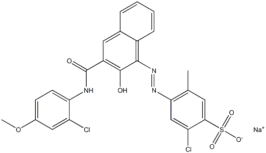 2-Chloro-5-methyl-4-[[3-[[(2-chloro-4-methoxyphenyl)amino]carbonyl]-2-hydroxy-1-naphtyl]azo]benzenesulfonic acid sodium salt Structure
