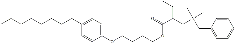 N,N-Dimethyl-N-benzyl-N-[2-[[4-(4-octylphenyloxy)butyl]oxycarbonyl]butyl]aminium Structure