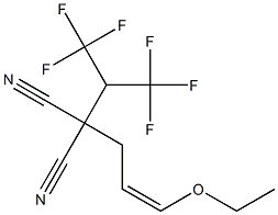 (Z)-2-Cyano-2-[1-(trifluoromethyl)-2,2,2-trifluoroethyl]-5-ethoxy-4-pentenenitrile 구조식 이미지