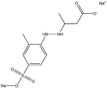 3-[2-(2-Methyl-4-sodiooxysulfonylphenyl)hydrazino]butyric acid sodium salt 구조식 이미지