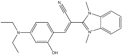 2-[1-Cyano-2-(4-diethylamino-2-hydroxyphenyl)ethenyl]-1,3-dimethyl-1H-benzimidazol-3-ium Structure