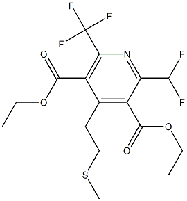 2-Difluoromethyl-6-(trifluoromethyl)-4-(2-methylthioethyl)pyridine-3,5-dicarboxylic acid diethyl ester Structure