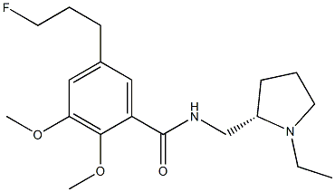 N-[[(2S)-1-Ethylpyrrolidin-2-yl]methyl]-5-(3-fluoropropyl)-2,3-dimethoxybenzamide 구조식 이미지