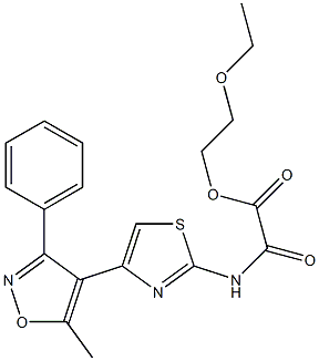 N-[4-(5-Methyl-3-phenyl-4-isoxazolyl)-2-thiazolyl]oxamidic acid 2-ethoxyethyl ester Structure