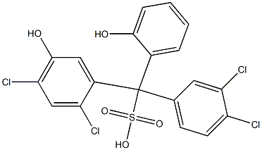 (3,4-Dichlorophenyl)(2,4-dichloro-5-hydroxyphenyl)(2-hydroxyphenyl)methanesulfonic acid 구조식 이미지