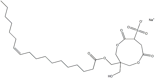 1-[[[(11Z)-1-Oxo-11-octadecen-1-yl]oxy]methyl]-1-(hydroxymethyl)-4,7-dioxo-3,8-dioxacyclononane-6-sulfonic acid sodium salt 구조식 이미지